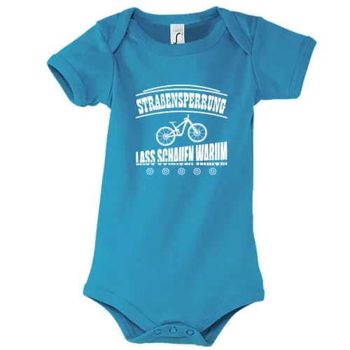 Straßensperrung EBiker MTB Lustig Radfahrer Spruch Kinder Body