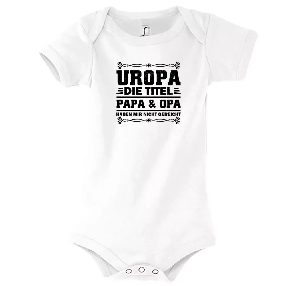 Strampler Kinder Body mit Aufdruck 'Uropa Opa Baby Papa Titel Opi Großvater Vatertag'