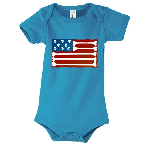 USA Fahne aus Knochen Skull Body