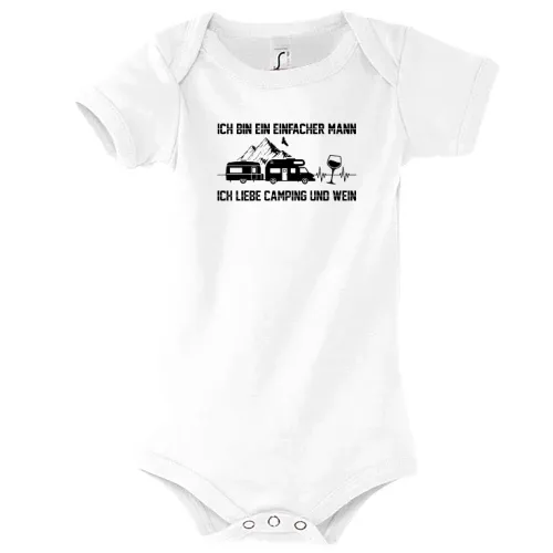 Wein Camping Herzschlag Weintrinker Weinliebhaber Body Kinder Bambino