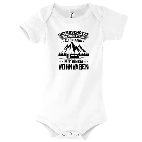 Wohnwagen Caravan Camping Rentner Camper Spruch Body Kinder Bambino