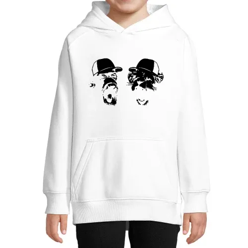 Affe und Löwe mit Basecap Kinder Hoodie