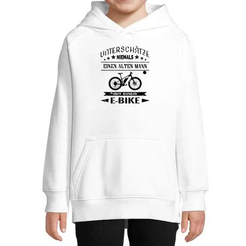 Alter Mann auf E Bike Rentner Spruch Lustig Kinder Hoodie