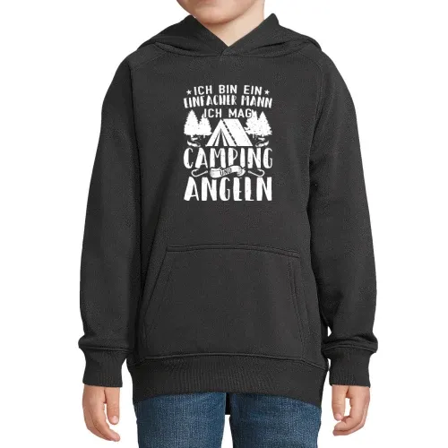 Angler Camping Einfacher Mann Spruch Camper Angeln Hoodie Kinder Stellar