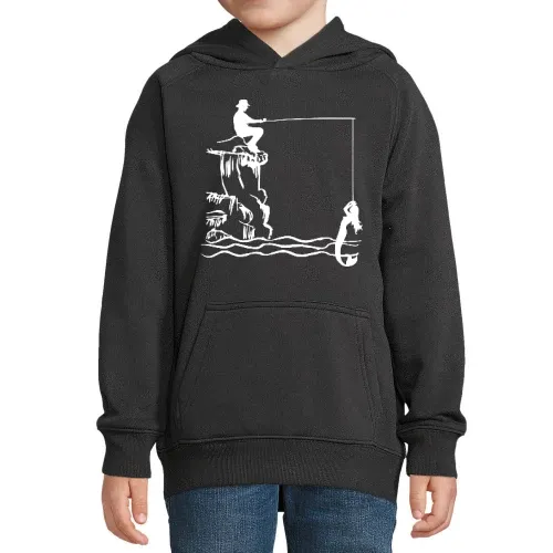 Angler mit Nixe Kinder Hoodie