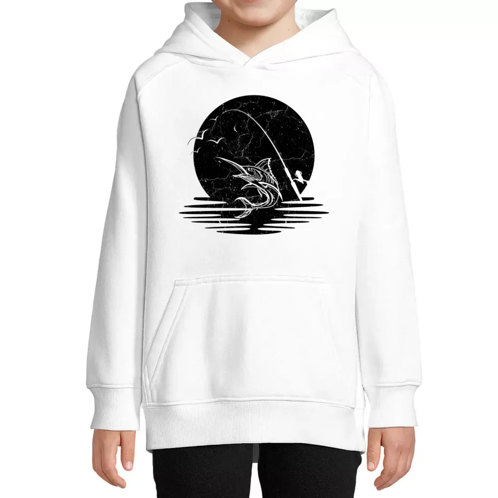  Kinder Hoodie mit Aufdruck 'Angler Vintage Angeln'