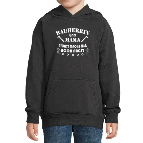 Bauherr Hausbau Baustelle Bauherrin Mama Spruch Kinder Hoodie