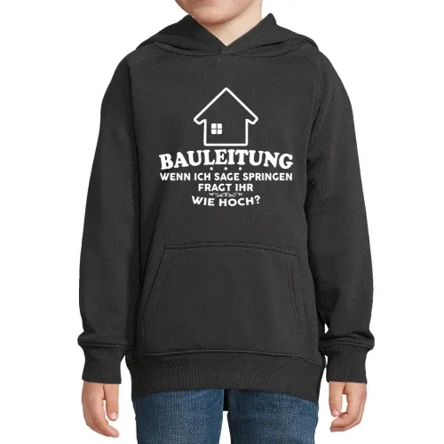 Bauleitung Spruch Bauherrin Haubau Häuslebauer Hoodie Kinder Stellar