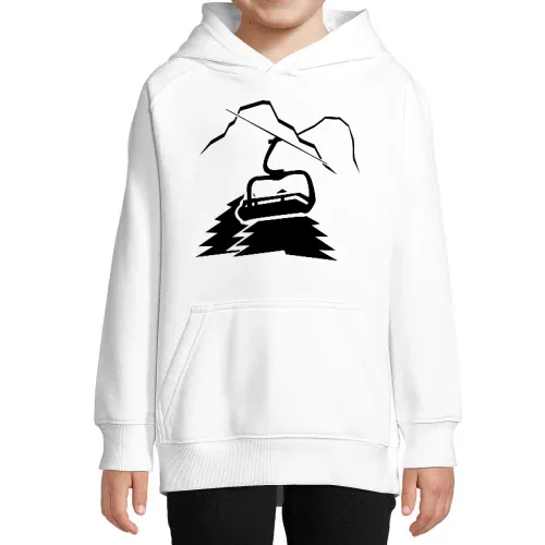 Berglandschaft mit Lift und Gipfel Kinder Hoodie