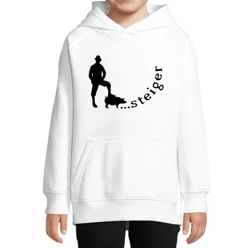 Bergsteiger der ein Schwein besteigt Kinder Hoodie
