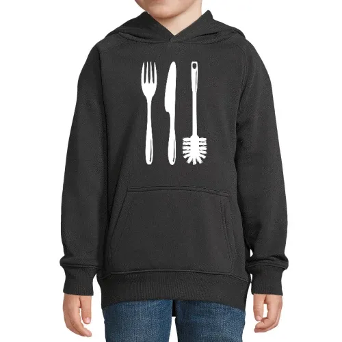 Besteck mit einer Klobürste Kinder Hoodie