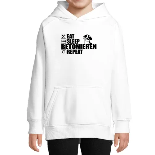 Betonmischer Maurer Eat Sleep Betonieren Repeat Hoodie Kinder Stellar