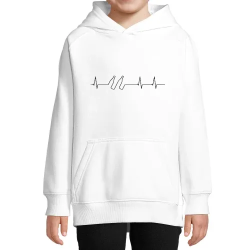 Bierflaschen Herzschlag Kinder Hoodie