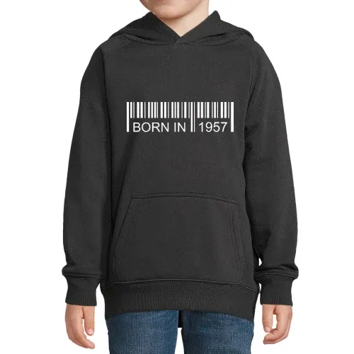 Born in 1957 Strichcode Hoodie