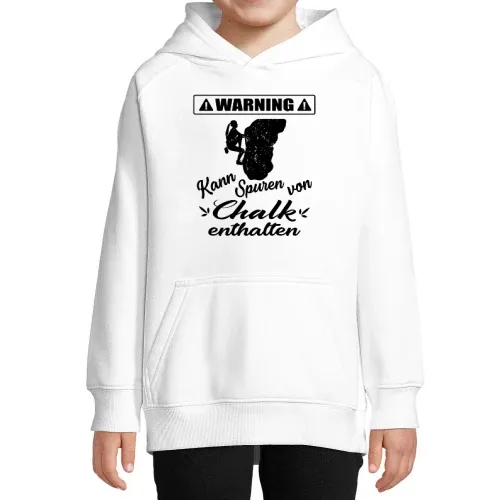 Boulderer Kletterer Warning Magnesia Geschenk Hoodie Kinder Stellar