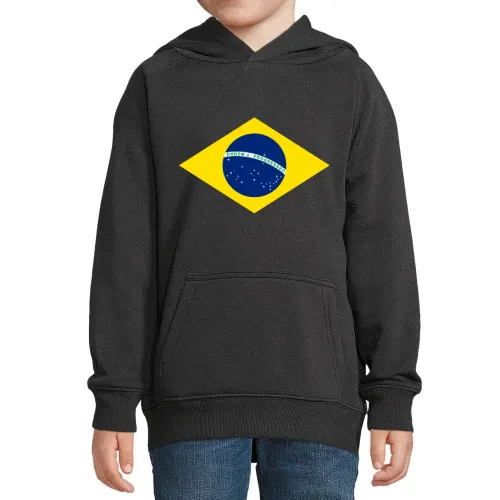 Brasilien Fahne Hoodie Kinder Stellar