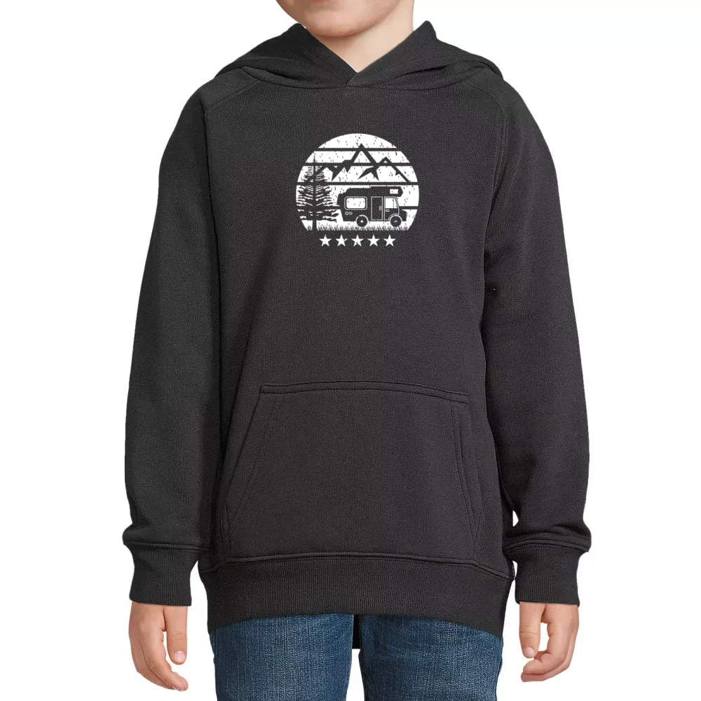  Kinder Hoodie mit Aufdruck 'Camper Camping Vintage Alkoven Bus Retro Womo'