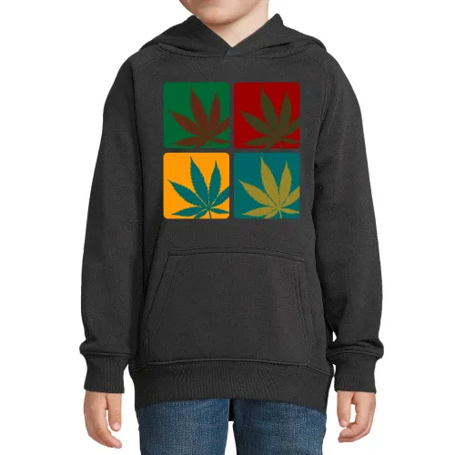 Cannabisblatt Warhol Kinder Hoodie Cannabisblatt Warhol Hoodie