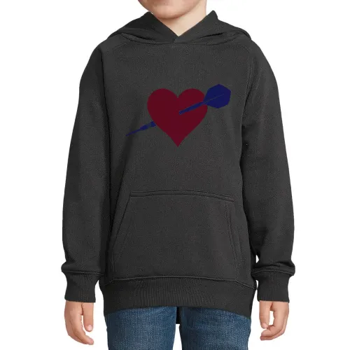 Dartpfeil durch Herz Hoodie Kinder Stellar