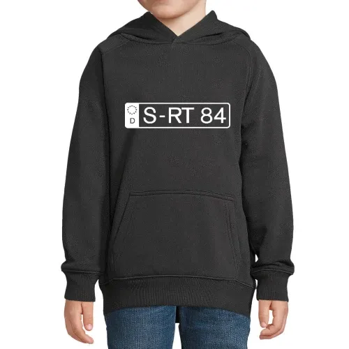 Dein Wunschnummernschild Hoodie Kinder Stellar
