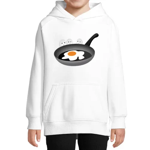 Drei Eier schauen Spiegelei Kinder Hoodie Drei Eier schauen Spiegelei Hoodie