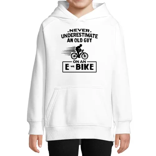 E-bike Radfahrer Opa Mountainbike Rentner Ebike Kinder Hoodie