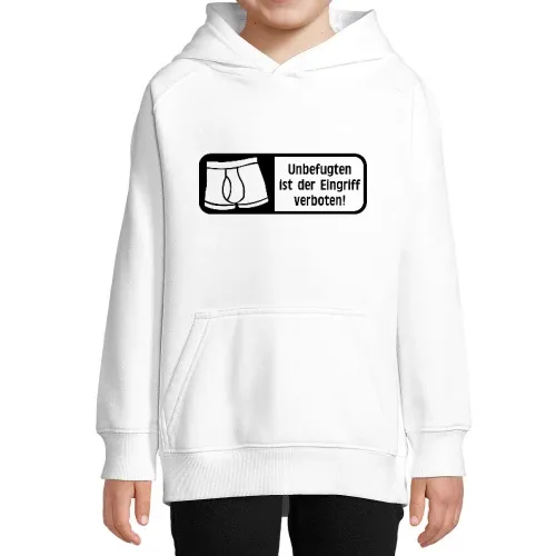 Eingriff verboten! Schlüpfer Schild Hoodie Kinder Stellar