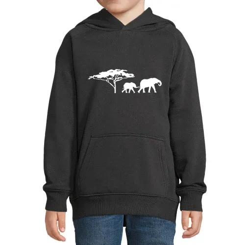 Elefanten in der Savanne Kinder Hoodie