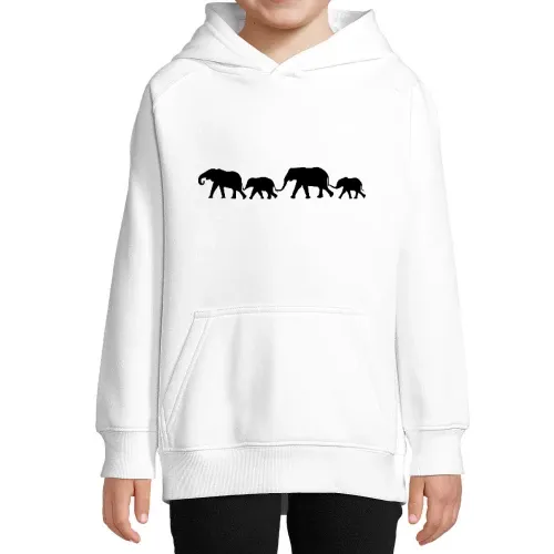 Elefantenfamilie Kinder Hoodie