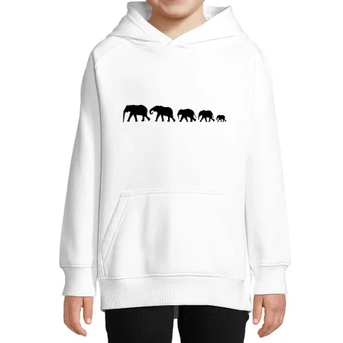 Elefantenfamilie XXL Kinder Hoodie