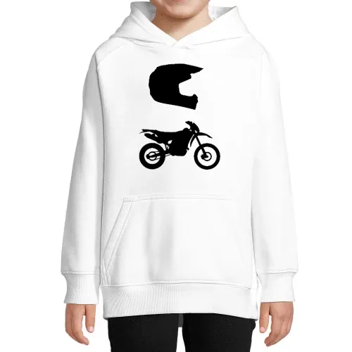 Enduro Cross und Helm Kinder Hoodie Enduro Cross und Helm Hoodie