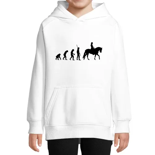 Evolution Pferd Frau Kinder Hoodie