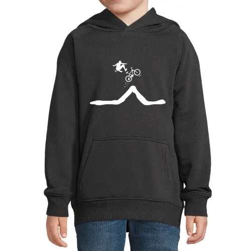 Fahrrad Sprung mit Abstieg des Fahrers Hoodie