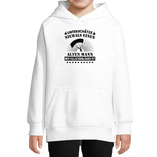 Fallschirmjäger Alter Mann Spruch Skydiver BW Hoodie Kinder Stellar