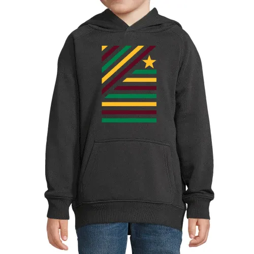 Farbspeil in diagonalen Streifen und Stern 2 Kinder Hoodie Farbspeil in diagonalen Streifen und Stern 2 Hoodie