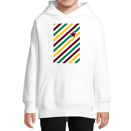 Farbspiel in diagonalen Streifen und Stern Kinder Hoodie Farbspiel in diagonalen Streifen und Stern Hoodie