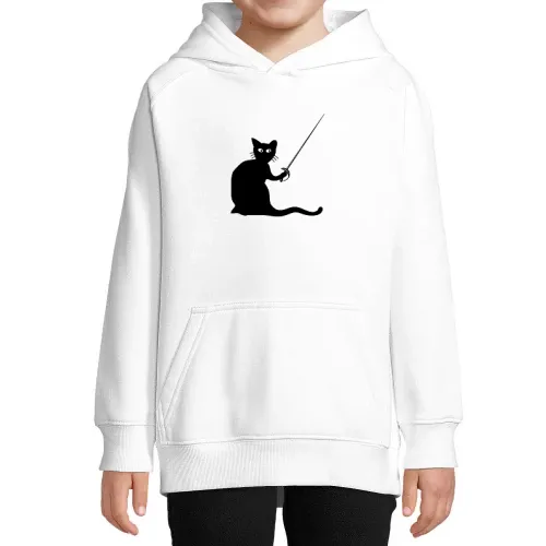 Fechten Katze Fechter Kinder Hoodie