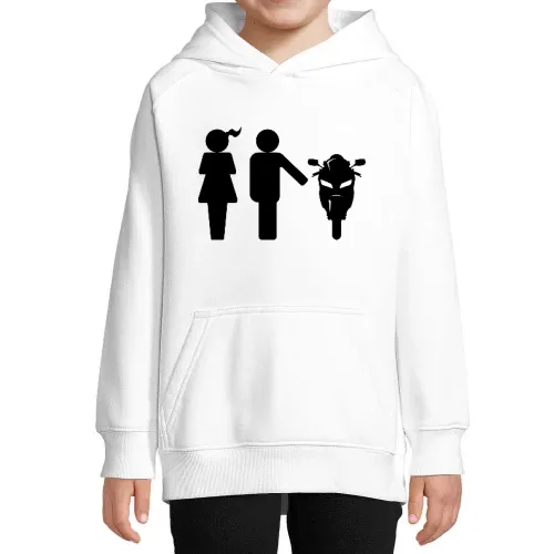 Frau Mann Motorrad Hoodie