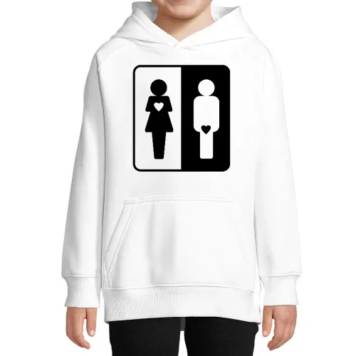 Frau und Mann mit Herz Kinder Hoodie