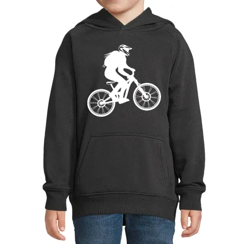 Fully Mountainbike mit Biker Cross Helm - MTB Bike Hoodie