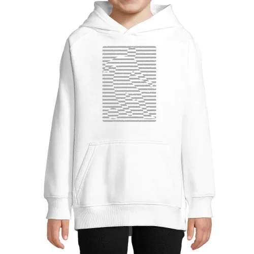 Fußballer vor Streifen Retro Hoodie Kinder Stellar