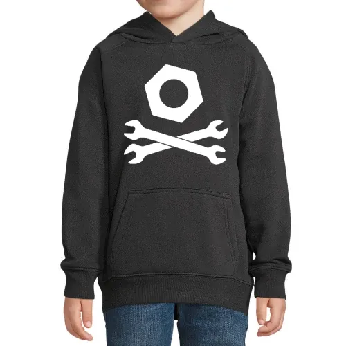 gekreuzte Maulschlüssel mit Mutter Hoodie Kinder Stellar