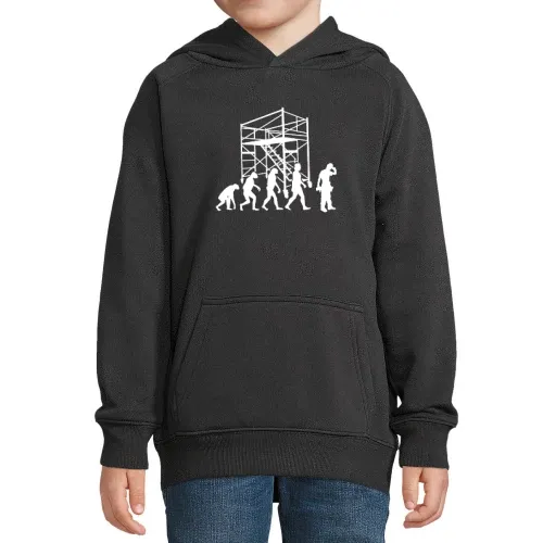 Gerüstbauer Evolution Gerüstbau Bauarbeiter Hoodie Kinder Stellar