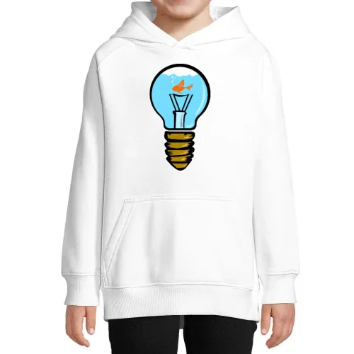 Glühbirnenaquarium mit Fisch Kinder Hoodie