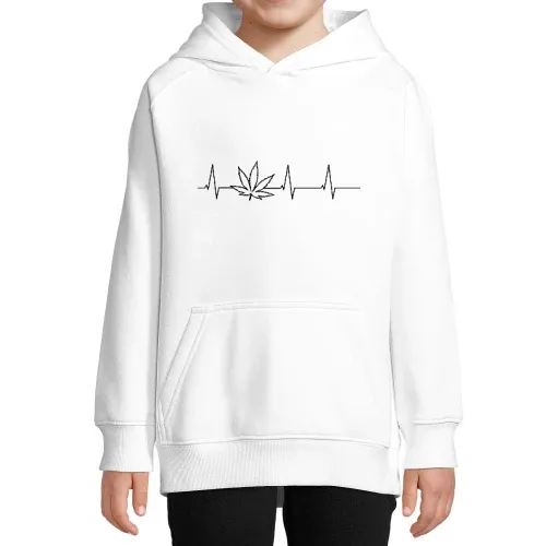 Herzschlag Cannabis Kinder Hoodie