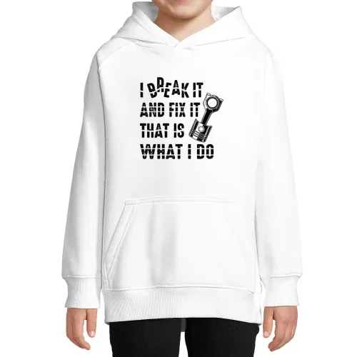 I Brake It And I Fix It - Kfz Mechaniker Hoodie Kinder Stellar
