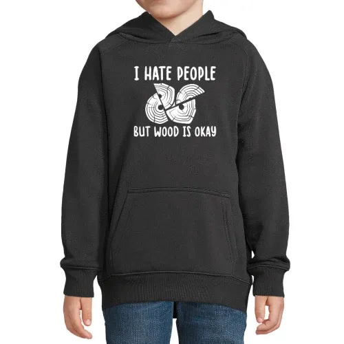 I Hate People But Wood Is Okay Handwerker Spruch Hoodie Kinder Stellar