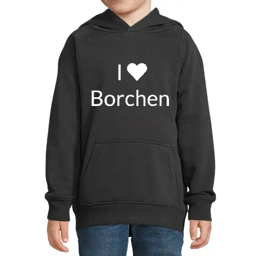 I Love Borchen Hoodie Kinder Stellar