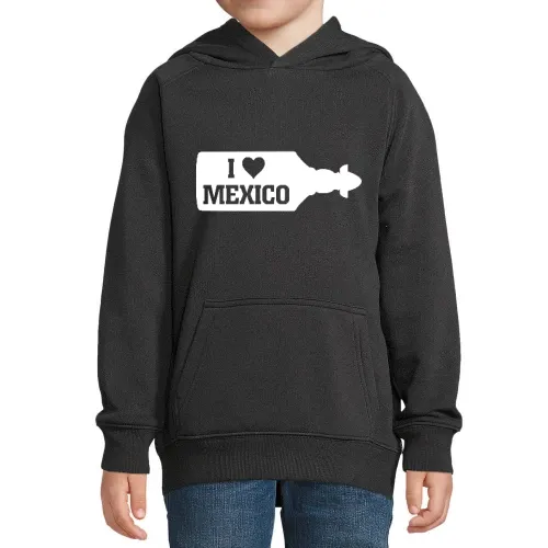 I Love Mexico Sierra Tequila Flasche Hoodie Kinder Stellar