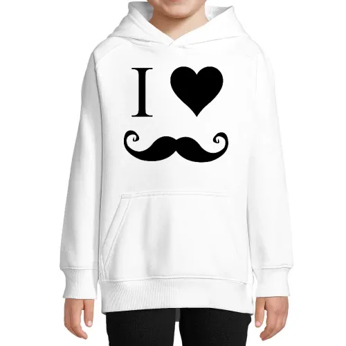 i love Moustache Kinder Hoodie